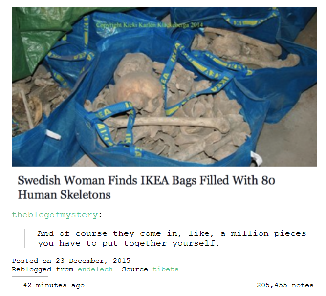 Skeletons in an IKEA Bag
