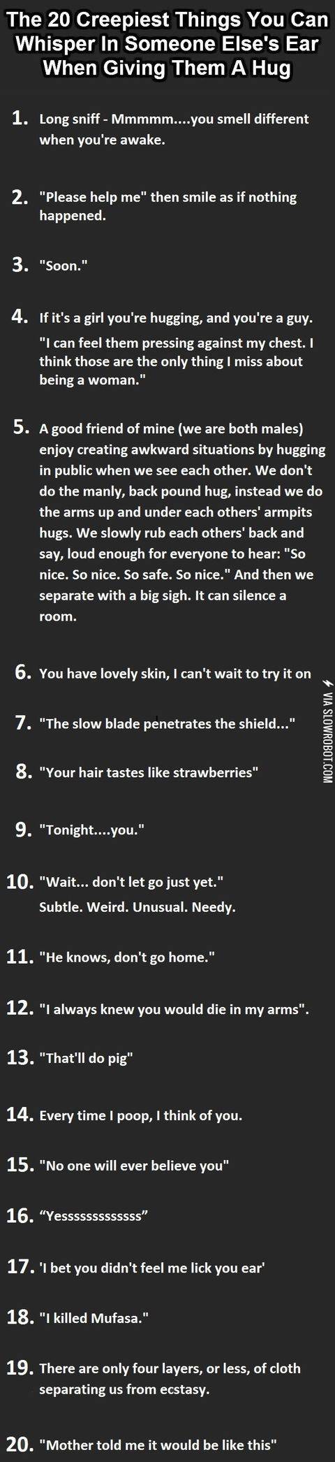 20 things to whisper into someone's ear.